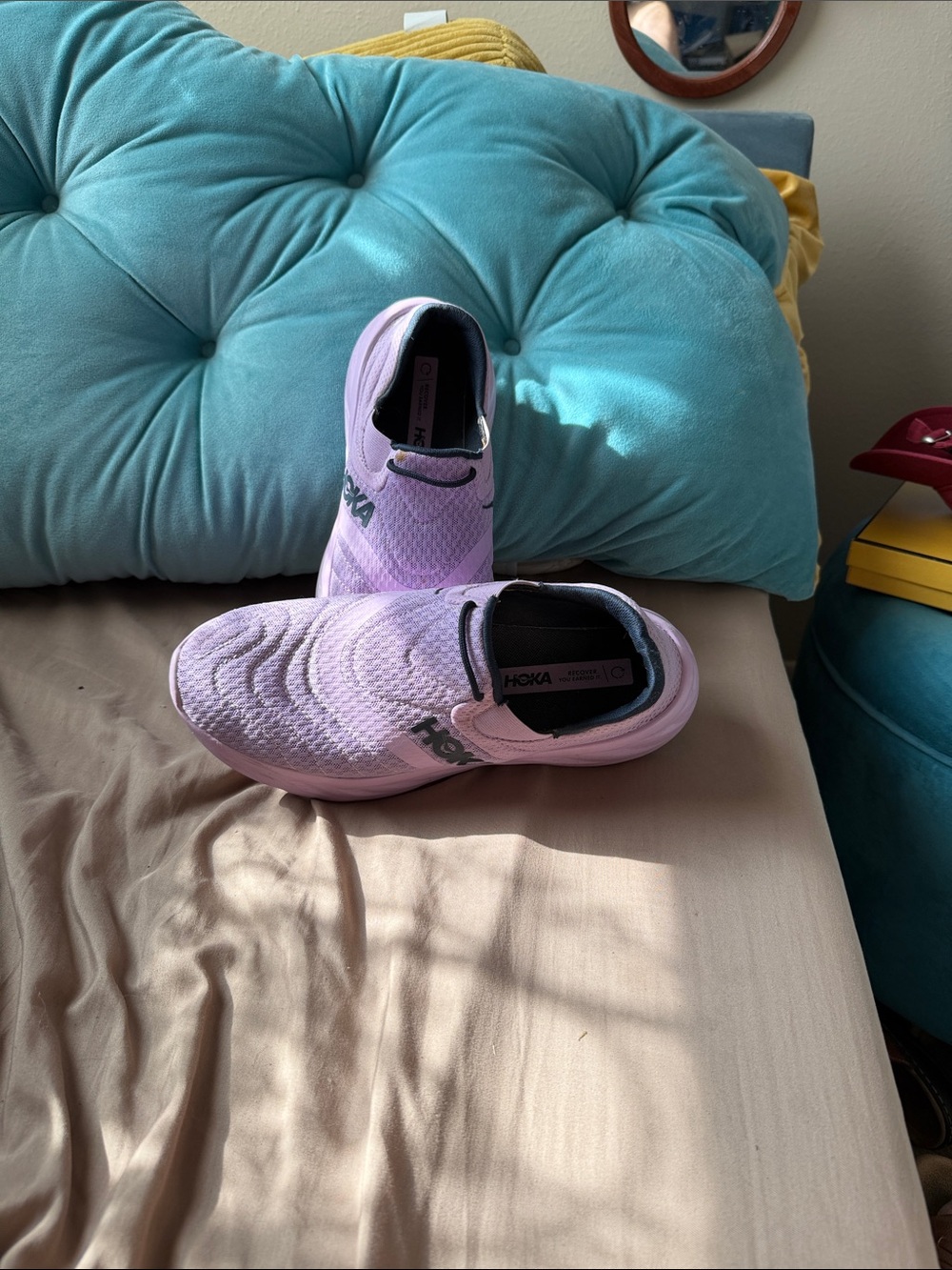 Hoka Lavender Slip-On Sneakers